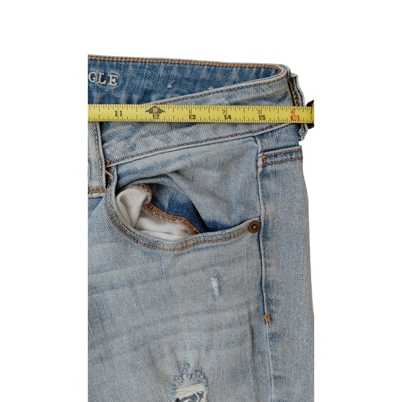 American Eagle Outfitters Women's Light Blue Distressed Skinny Jeans - Picture 3 of 5
